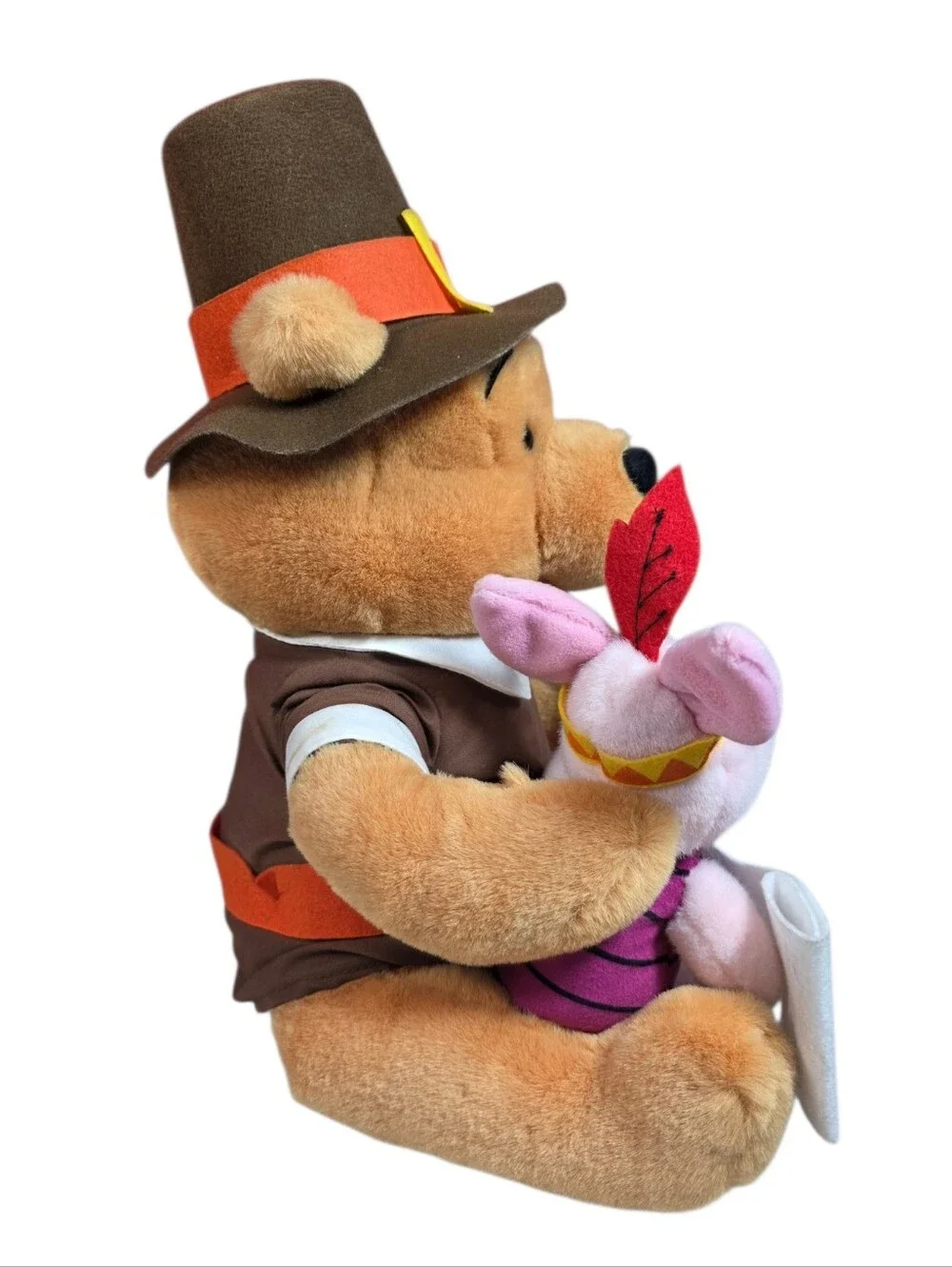 WINNIE THE POOH Thanksgiving Pilgrim  and Native American Piglet Plush